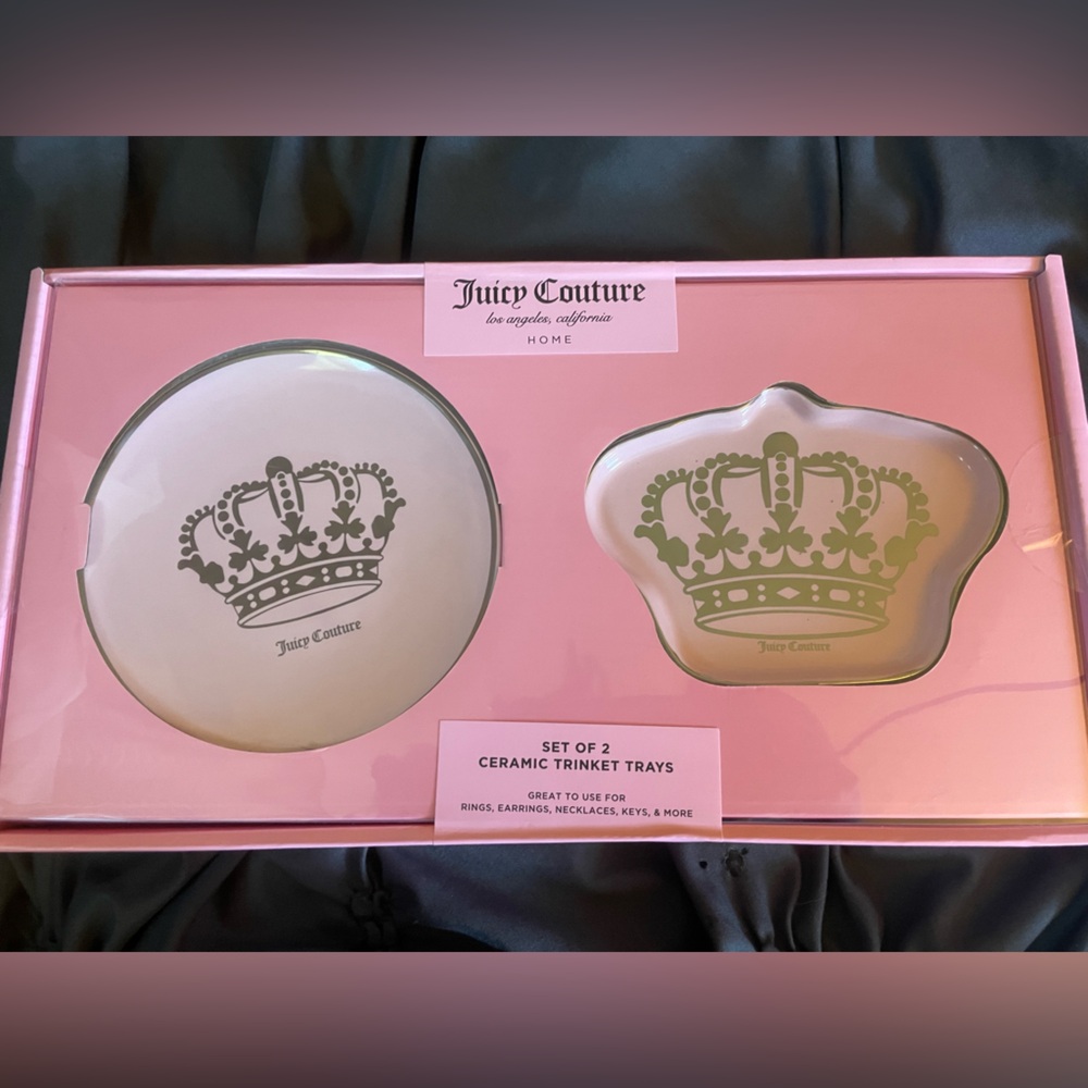 NIB Juicy Couture Ceramic Trinket Dish Set of 2